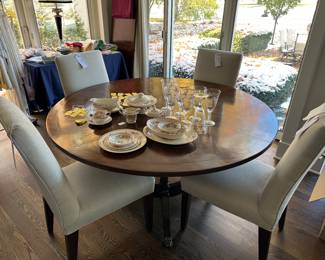 Mahogany dining table with 1 leaf
$1500
This item will not go half-price.
Sat. Price $1200
Charles Steward newly re-upholstered chairs.
$125 each
This item will not go half-price.
Sat. price $100 each