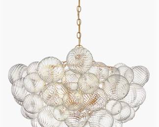 Julie Neill Medium Talia Chandelier for Visual Comfort. Gild with Clear Swirl Glass.