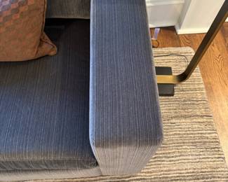 Ethan Allen Spencer Track-Arm Sofa Upholstered in Weir Velvet. Measures 82" W x 37" D. Photo 3 of 4.