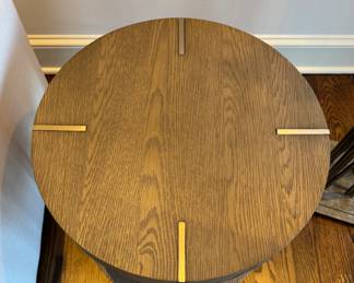 RH Verrazano Round Side Table. Measures 20" D x 21" H. Photo 2 of 2.