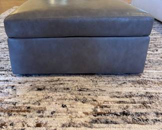 Ethan Allen Leather Ottoman in Sherwood Grey - 2 Available. Each Measures 29" x 29" x 15" H. Photo 2 of 3.