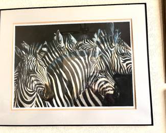 Signed and numbered zebra picture