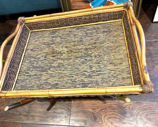 Large wicker serving tray