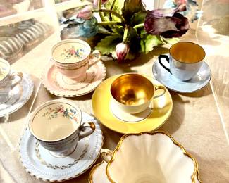 Large collection of vintage tea cups