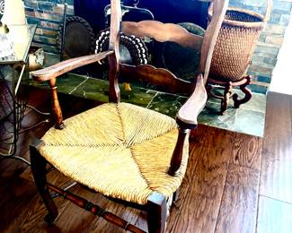 Lovely Country French rush seat side chair