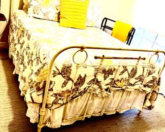 Charming full white iron bed