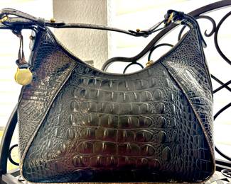 Brahmin Croc leather shoulder bag
