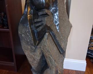 "Angel By My Side" Springstone sculpture by Shona artist David Chidzemwe
33" tall