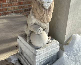 (2) concrete lions.....