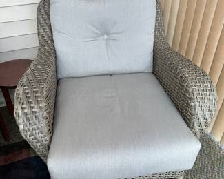 Outdoor wicker armchair