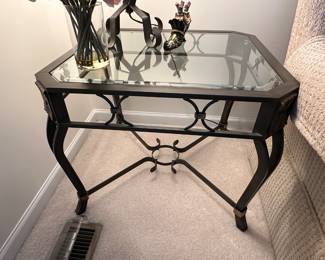 (3) Metal/glass end tables......