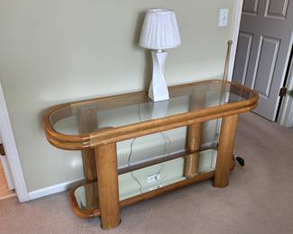 Wood/glass sofa table