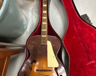 Old Kraftsman acoustic guitar and case