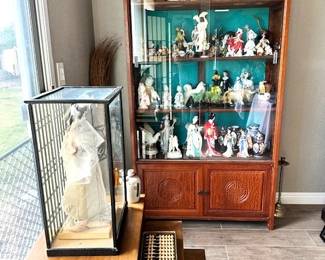 Rose wood display/china Cabinet full of interesting smalls and curiosities