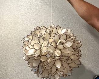Gorgeous Capiz shell (oyster) pendant light with single socket