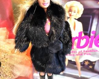 Rare Barbie dressed in real mink