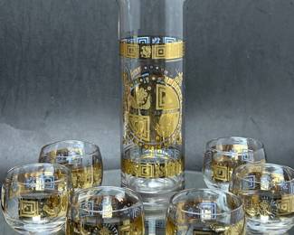 Vintage mid century Culver glass Cocktail set