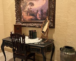 Vintage French Louis XV Provincial Style  Writing Desk by Drexel