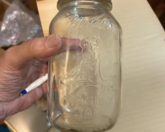 Grannie's jar has engravine of grandmother on the front. I've never seen one like it before. There are about a dozen like this.