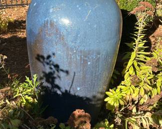 Outdoor pot.  Maybe at least three feet tall. 