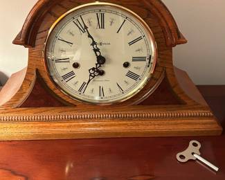 Howard Miller mantle clock. Westminster chime. We have the winding key.