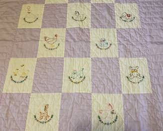 Embroidered baby quilt