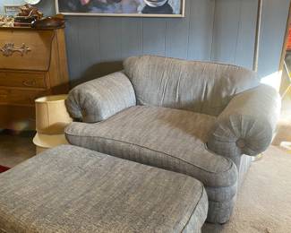 Large  comfy chair and ottoman