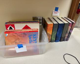 Piano sheet music and Harry Potter books