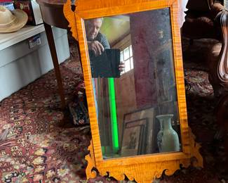 Tiger maple frame mirror