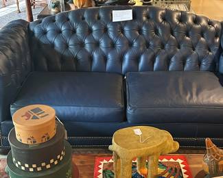 Blue Leather Couch