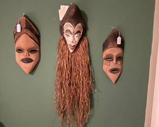 Hand carved African masks