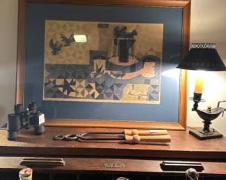 Lamp, kaleidoscope ,RollTop Desk Vintage.