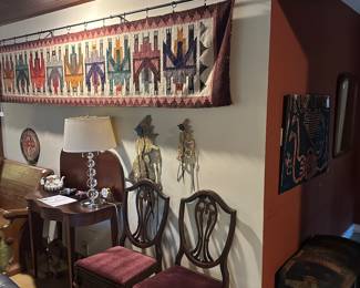 Wall hanging , Vintage dining room chairs (4)