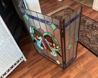 Stained Glass Fireplace Screes