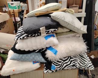 Assorted contemporary designer pillows