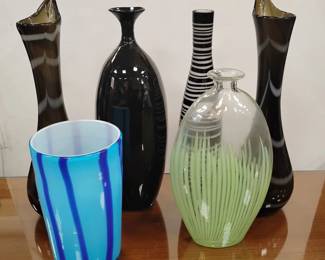 Art glass vases 