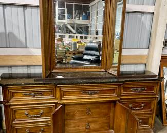 Long dresser with mirror