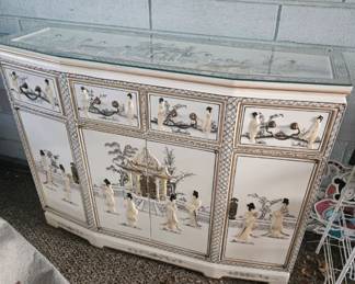 Asian style miniature buffet thing with mirror $125.00