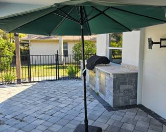 Patio umbrella opened