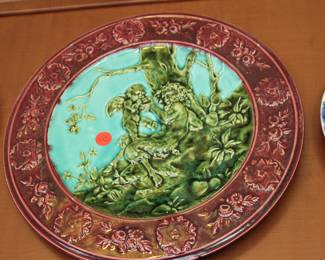 Bacchus being Bacchus, Majolica plate