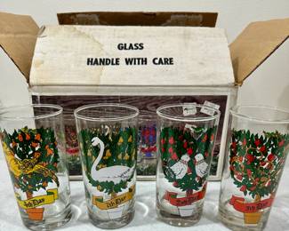 Libby 12 Days of Christmas Glasses in Box