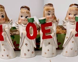 Vintage NOEL candle holders