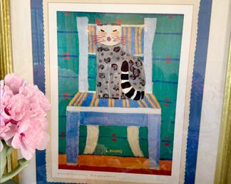 LAURA FIUME "LICIA'S BIRTHDAY" CAT SIGNED PRINT.