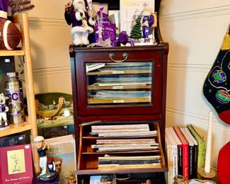 UNUSUAL VINTAGE SHEET MUSIC CABINET.
