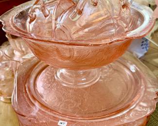 SWEET PINK DEPRESSION GLASS.
