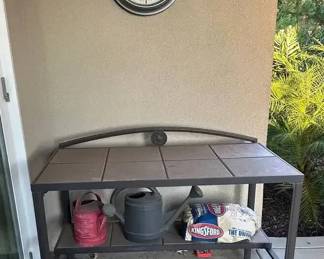 RS148Gardening And Plant Table With Clock