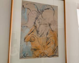 Oil on pastel by A. Hockelmann date 1982 titled "Woman's Head".