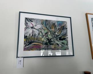 Water color/charcoal by A. Hockelmann date 1988 titled "Flower".