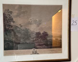 Etching by Adrian Vanden Velde titled "La Campagne".
