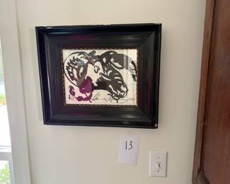 Ink on paper by A. Hockelmann from 1984 titled "Ram's Head".